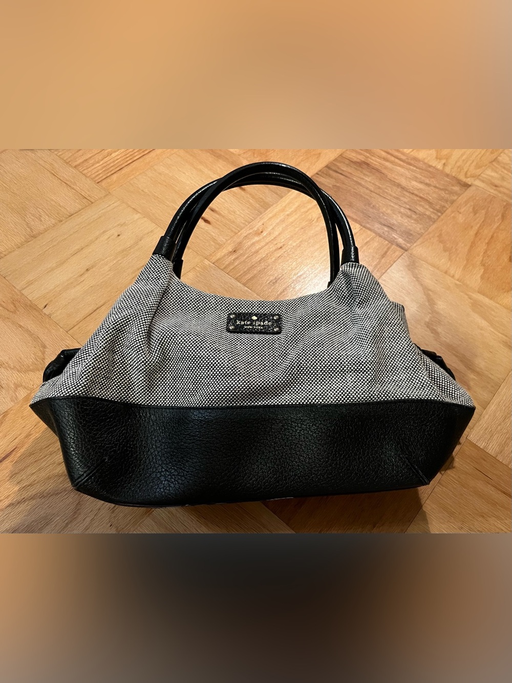 Kate Spade Stevie Southport Ave. Satchel Black and White Bag